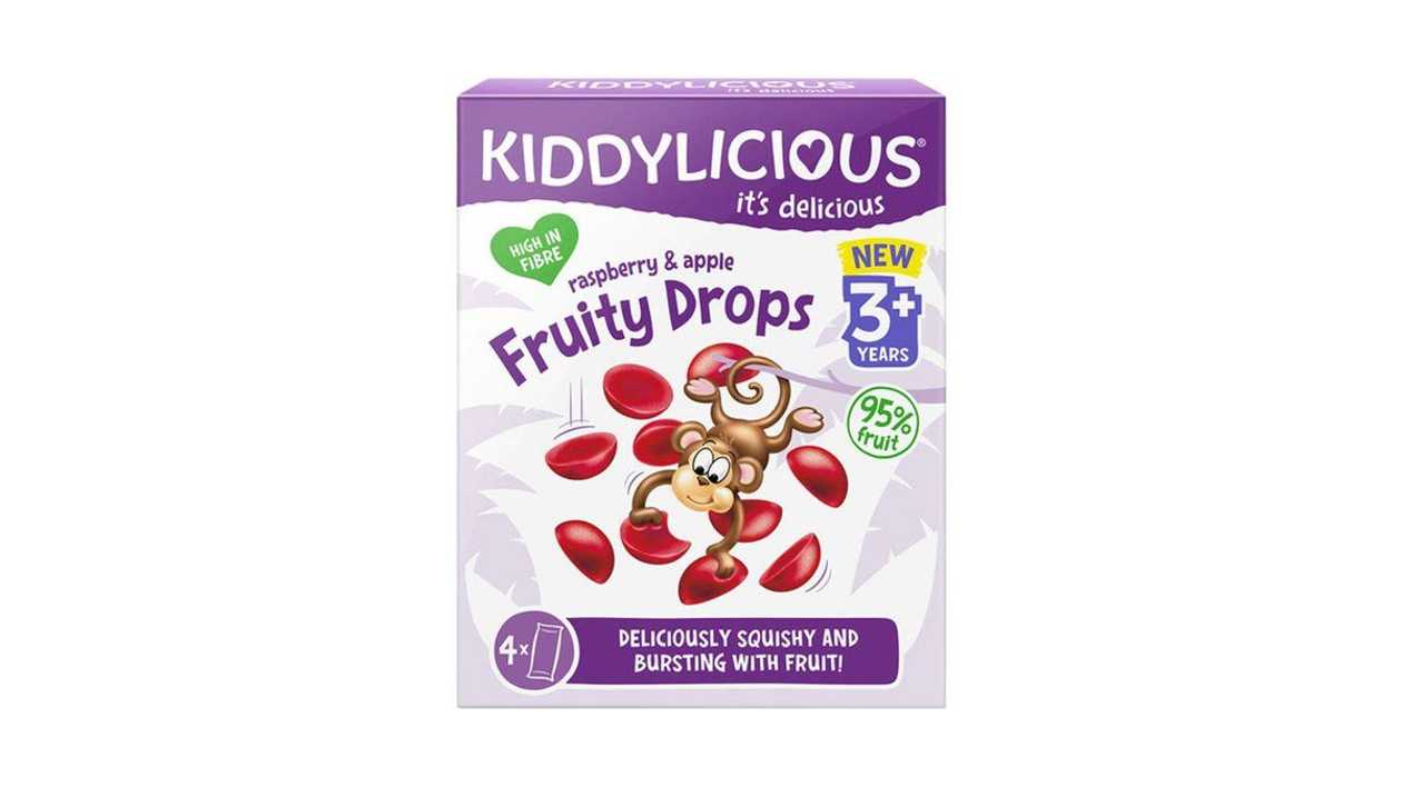 Kiddylicious Raspberry & Apple Fruit Drops, X 4