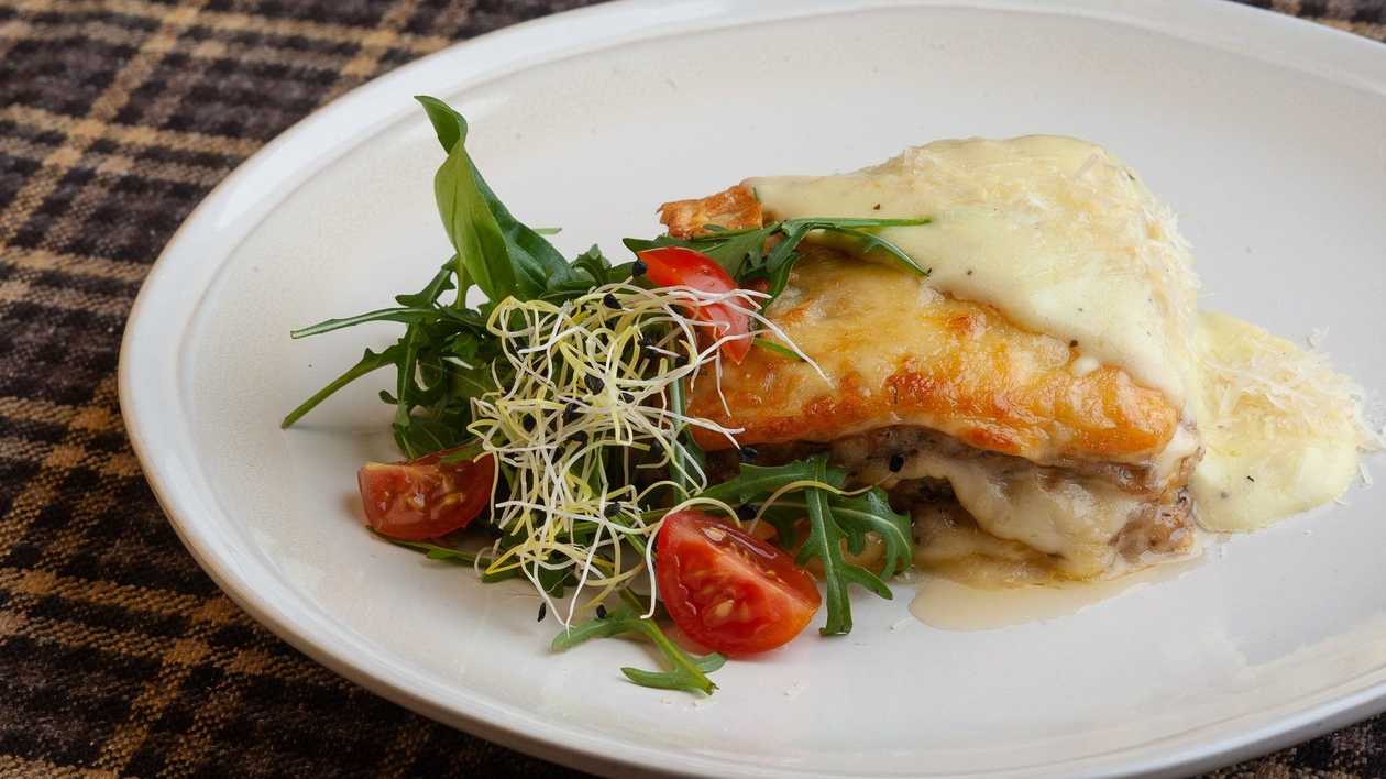 Lasagna with pork and cep mushrooms