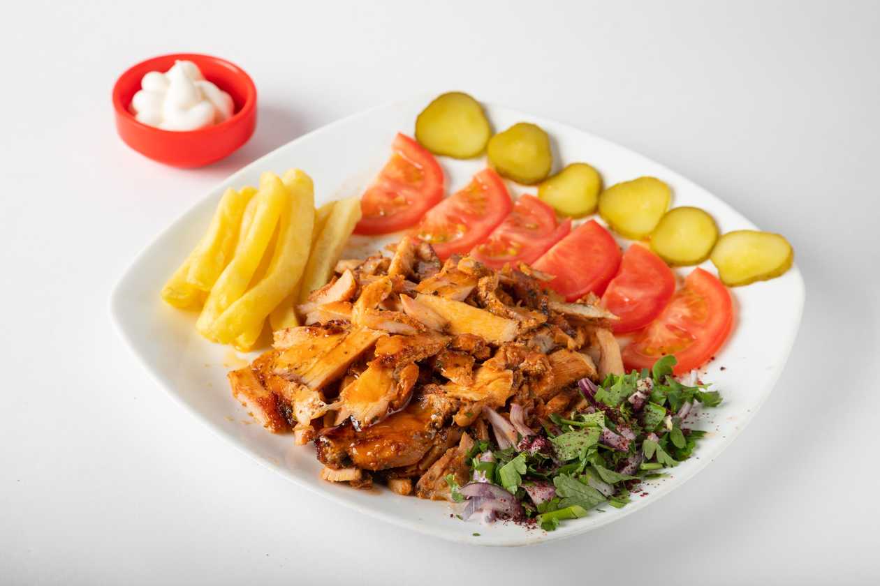 Chicken doner on Plate