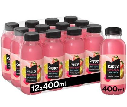 Cappy Limonadă Căpșuni și Lămâie Zero Zahăr 0,4 L