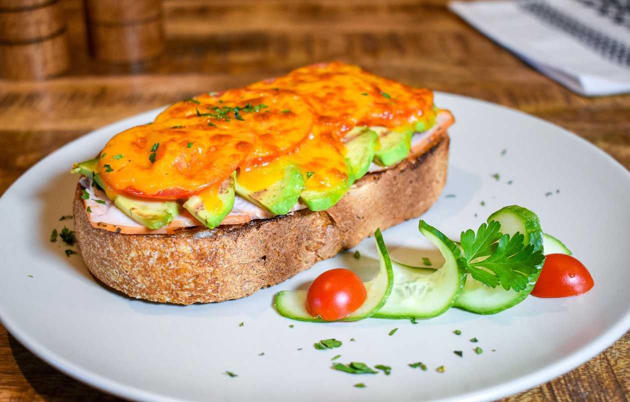 Open Chicken Avocado Sandwich