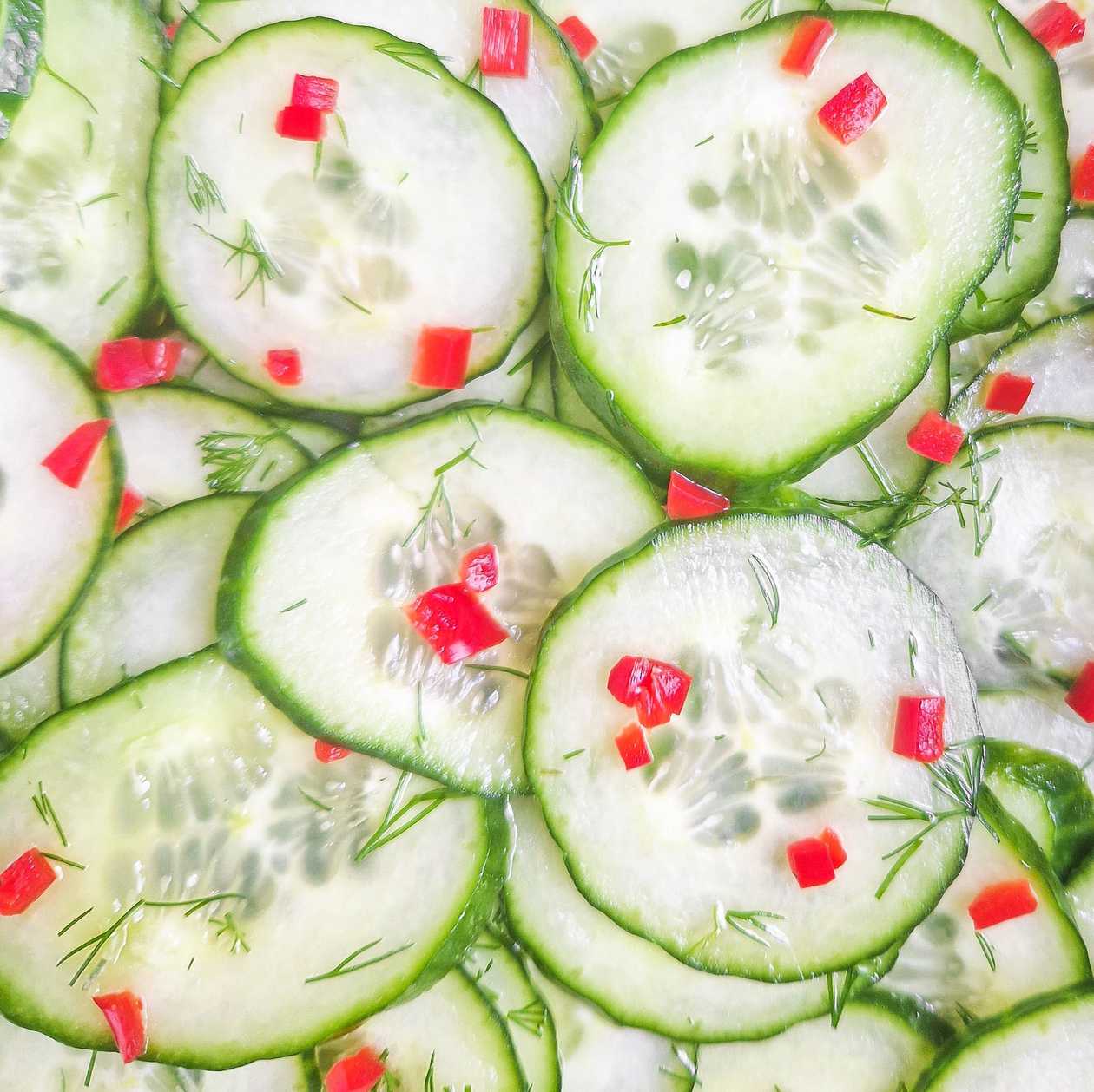 Lightly pickled cucumber salad