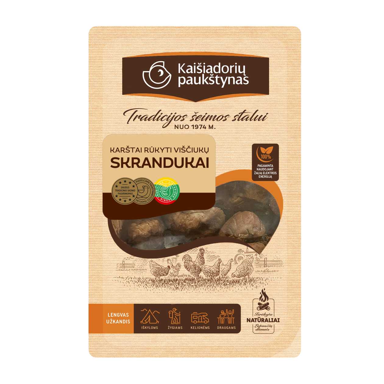 Hot Smoked Broiler Chicken Gizzards KAIŠIADORIŲ PAUKŠTYNAS, 250g (expires soon)