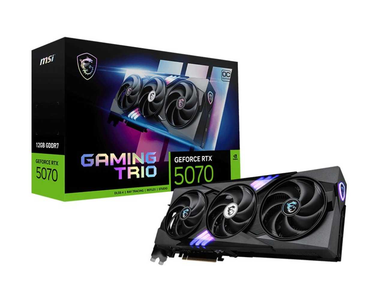 MSI GeForce RTX 5070 12G GAMING TRIO OC Graphics Card, Black (GeForce RTX 5070 12G GAMING TRIO OC)