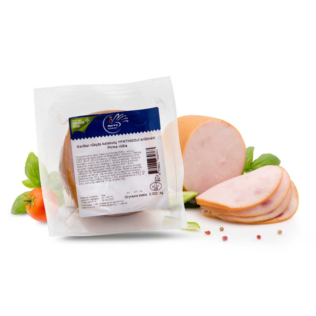 Hot Smoked Turkey YPATINGOJI Breast ARVI (I r.), 300g (expires soon)