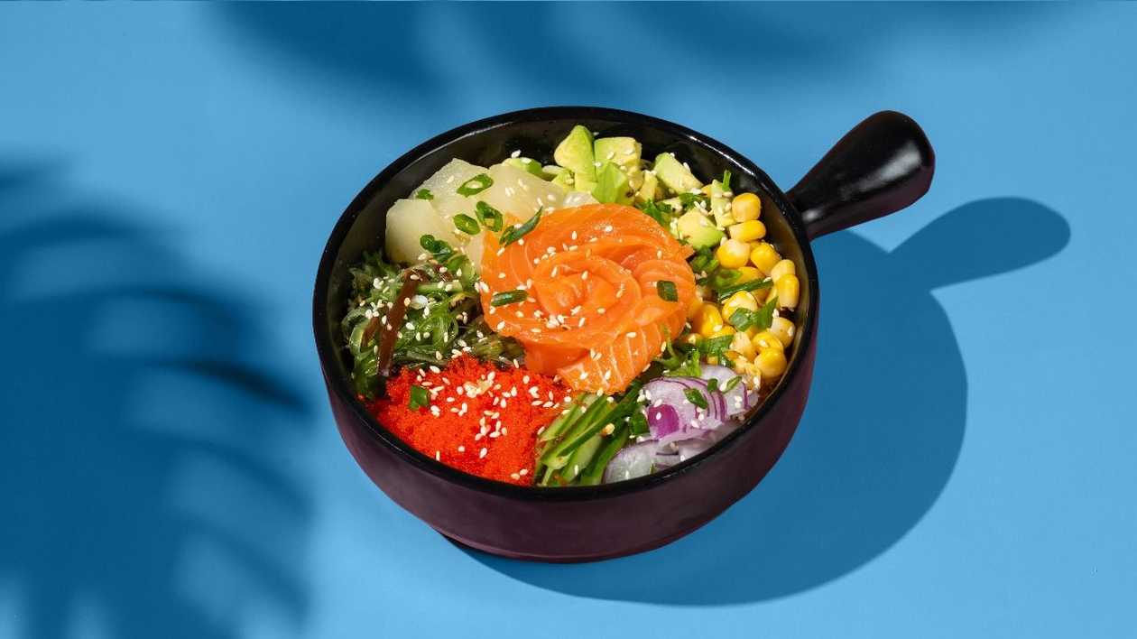 Poke with salmon
