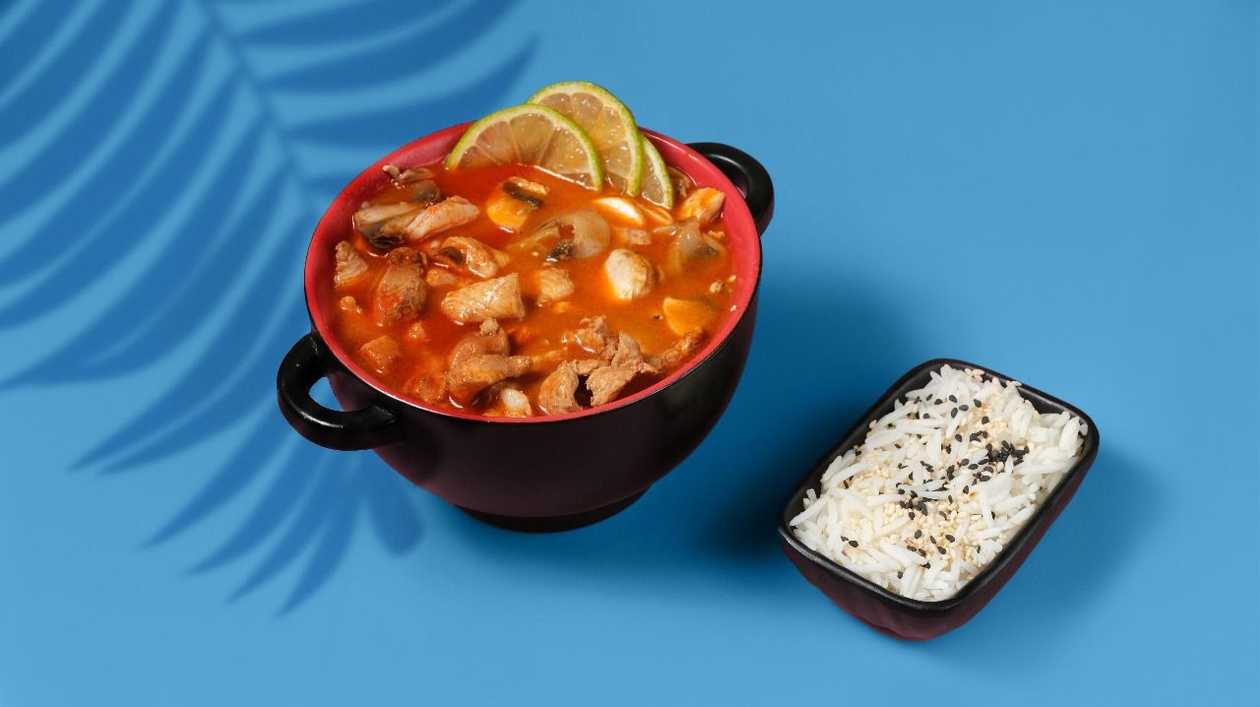 Tom-Yum with Chicken and Rice