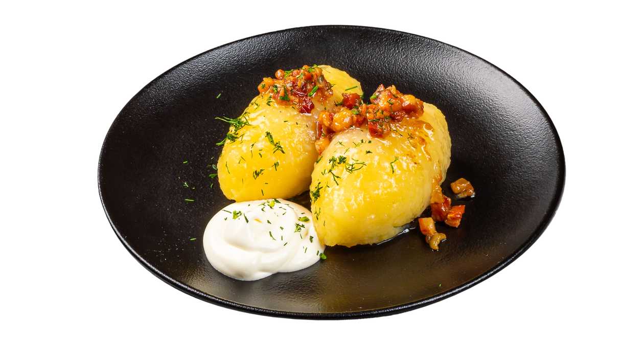 Grated potato dumplings with meat