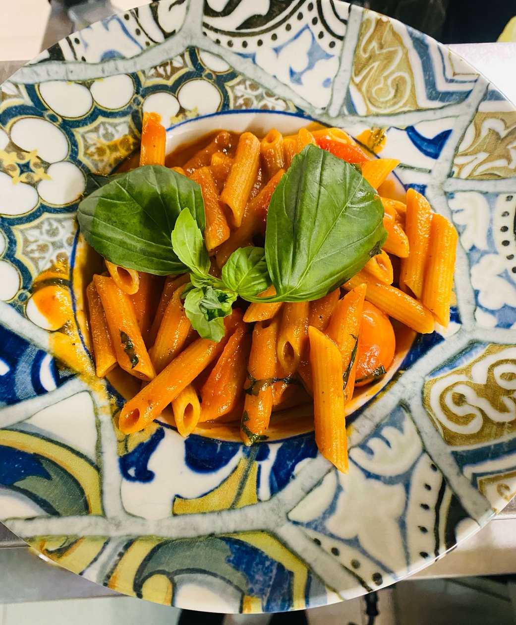 Penne with Cherry Tomatoes and Basil