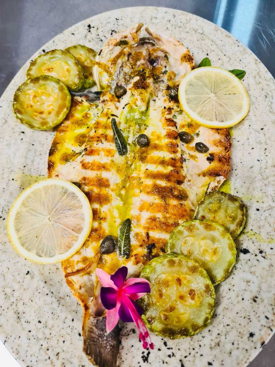 Butterfly Seabass with Zucchini