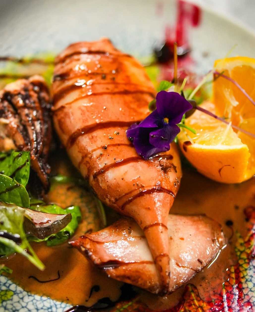 Whole Squid Stuffed with Spicy Cheese