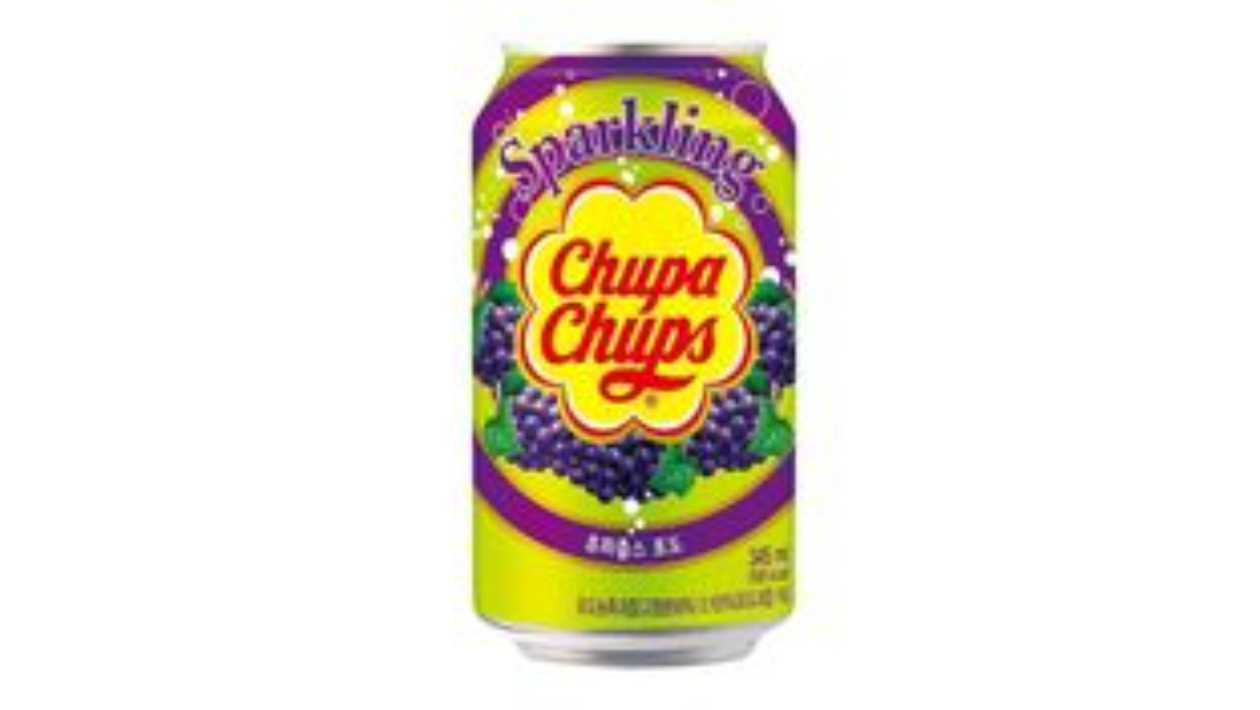 Chupa Chups carbonated lemonade with grape flavor