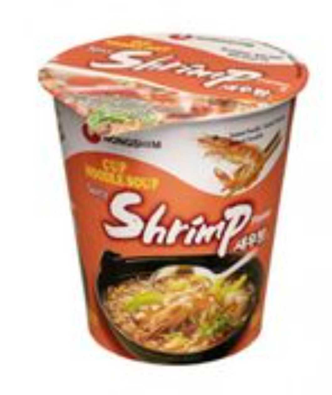 Nongshim instant shrimp noodle soup in a cup