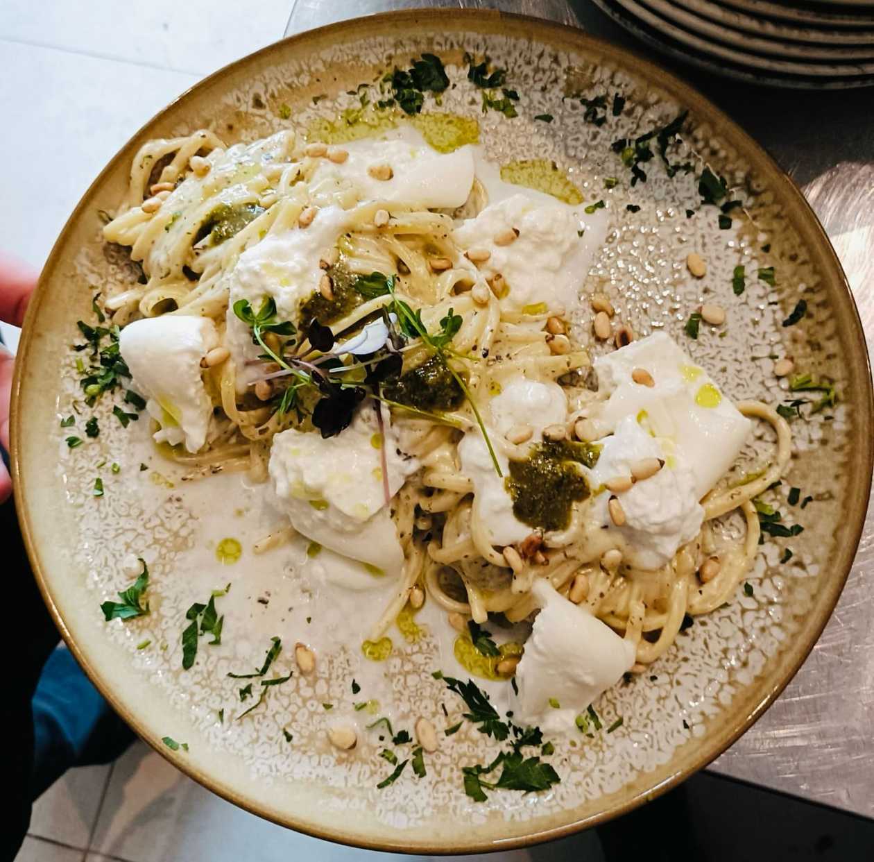 Linguine with Burrata