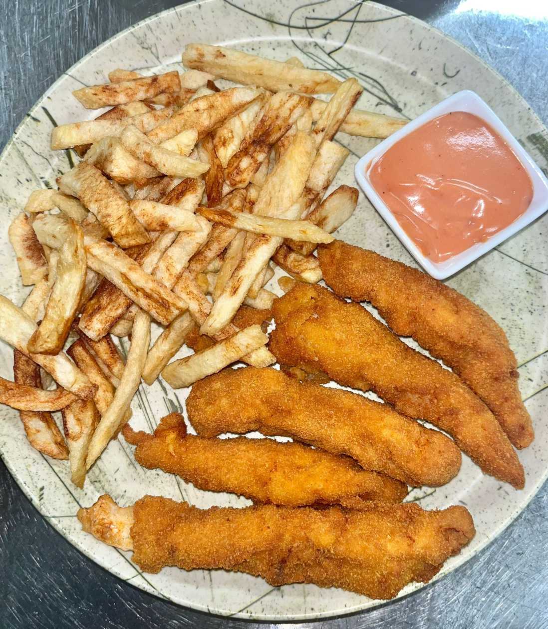 Crispy Chicken with French Fries