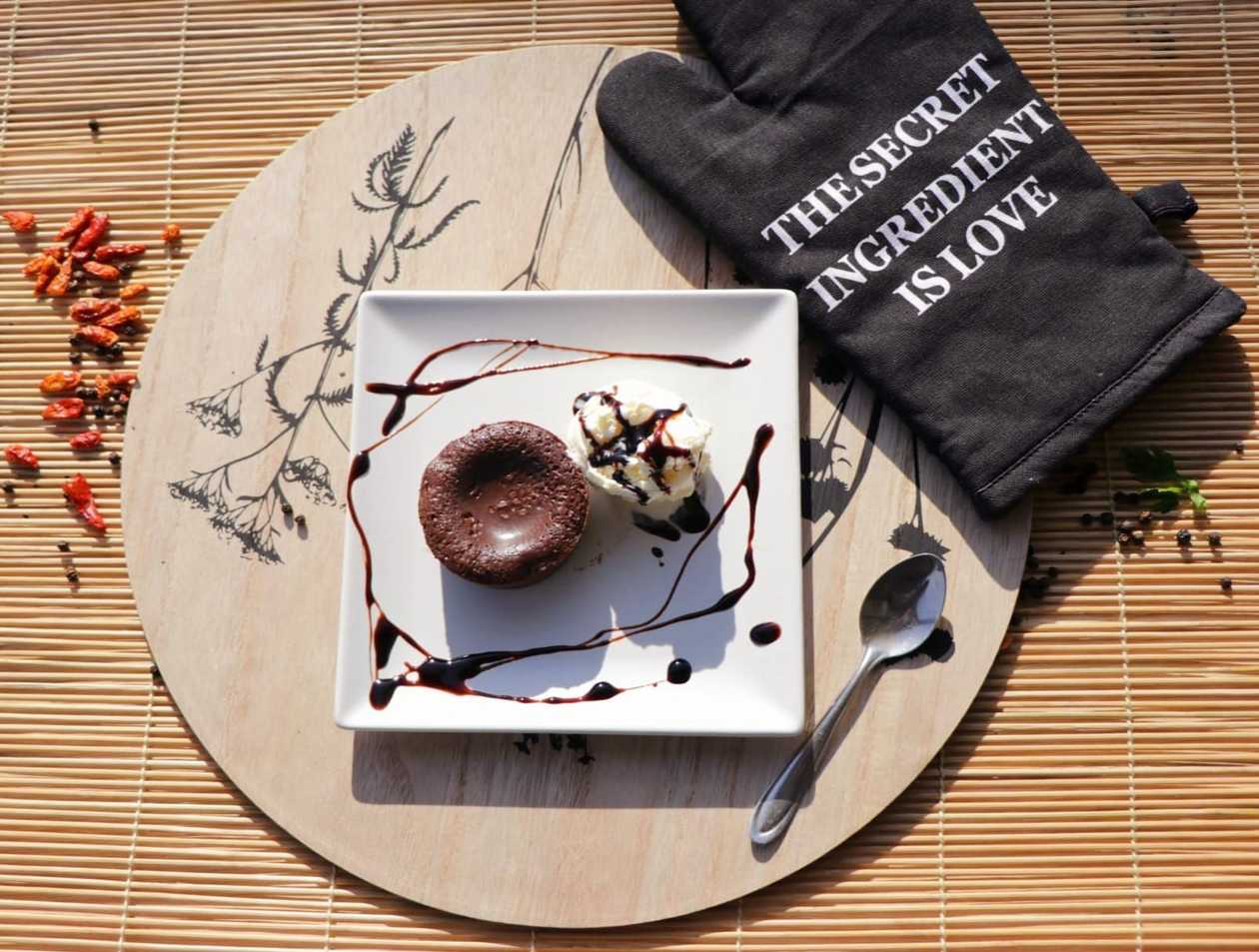Chocolate Volcano with Ice Cream