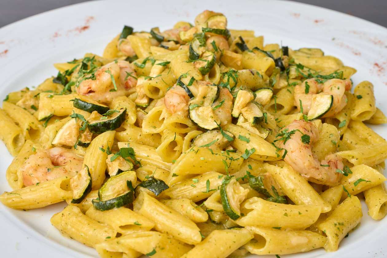 Penne Con Gamberi E Zucchine