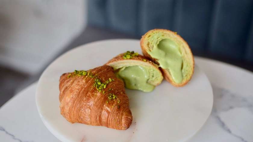 Croissant with pistachio cream