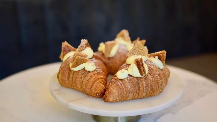 Croissant with Valrhona Dulcey Chocolate Cream, Mascarpone, Mille-feuille Lactate