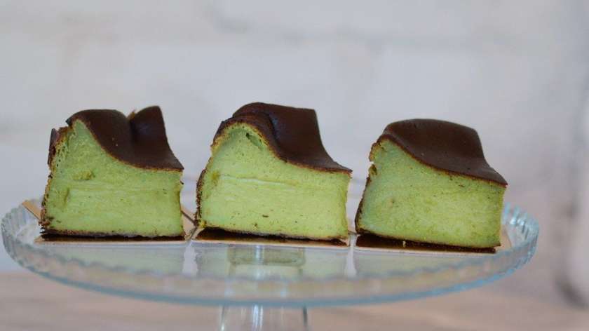 Burnt Basque Cake with Pistachios