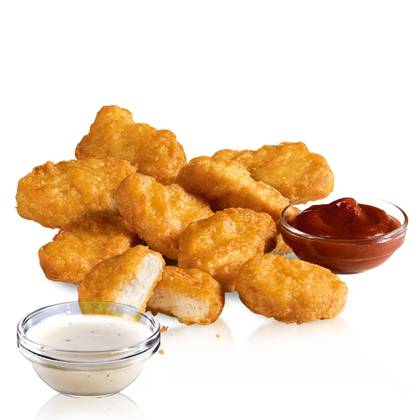 9 CHICKEN MCNUGGETS  BUCATI DE PUI, 2 SOSURI