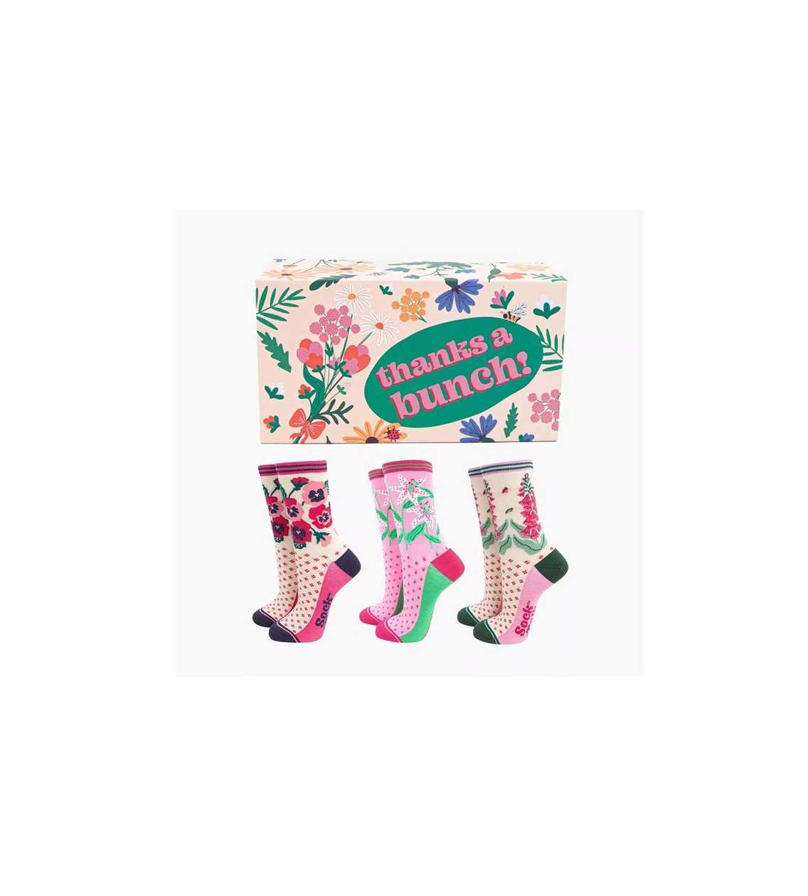 Woman Bamboo Sock classic Floral Gift Box