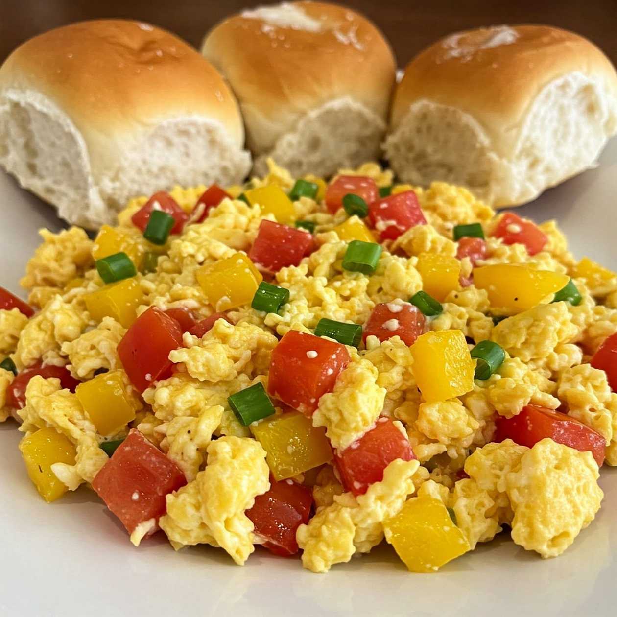 Scrambled eggs with onion