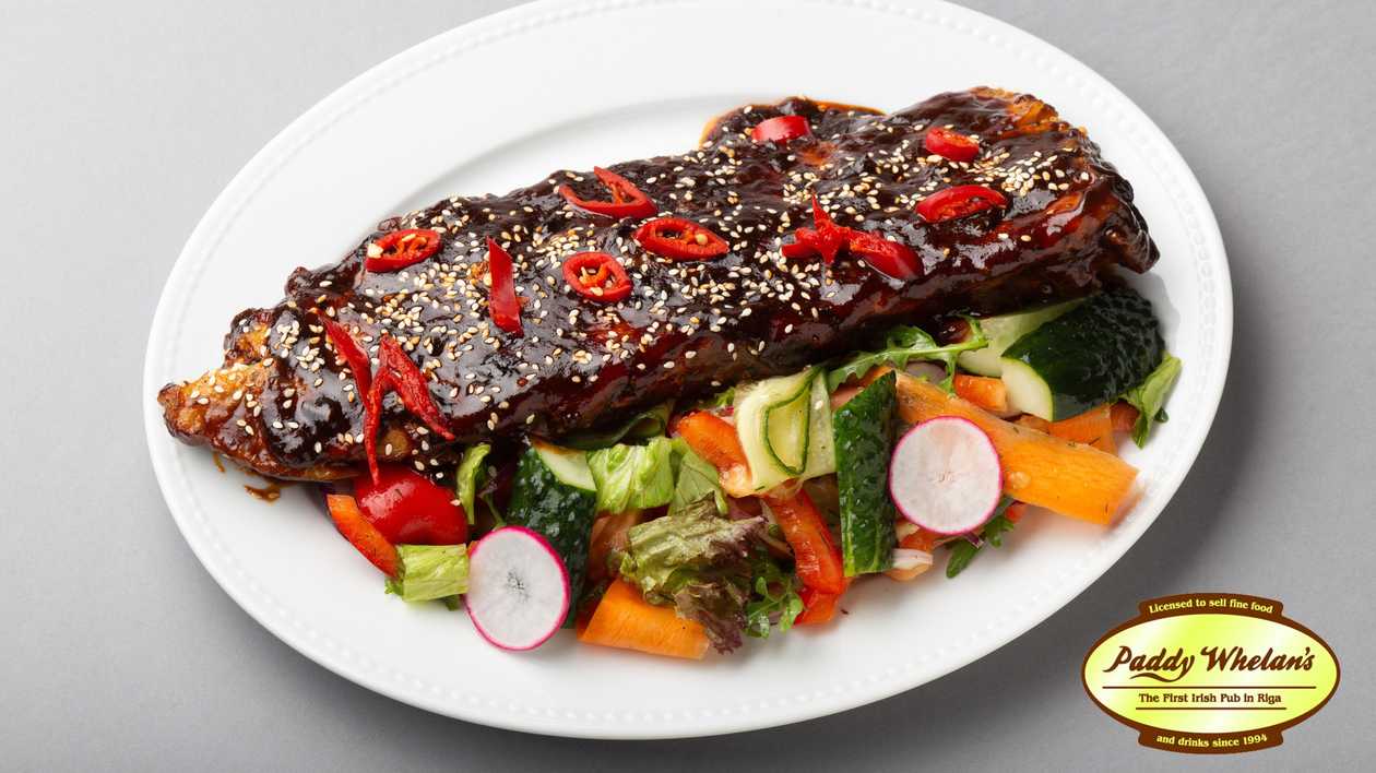 Pork ribs in BBQ marinade