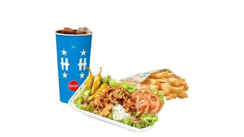 Kana-gyros'e-salati suur eine
