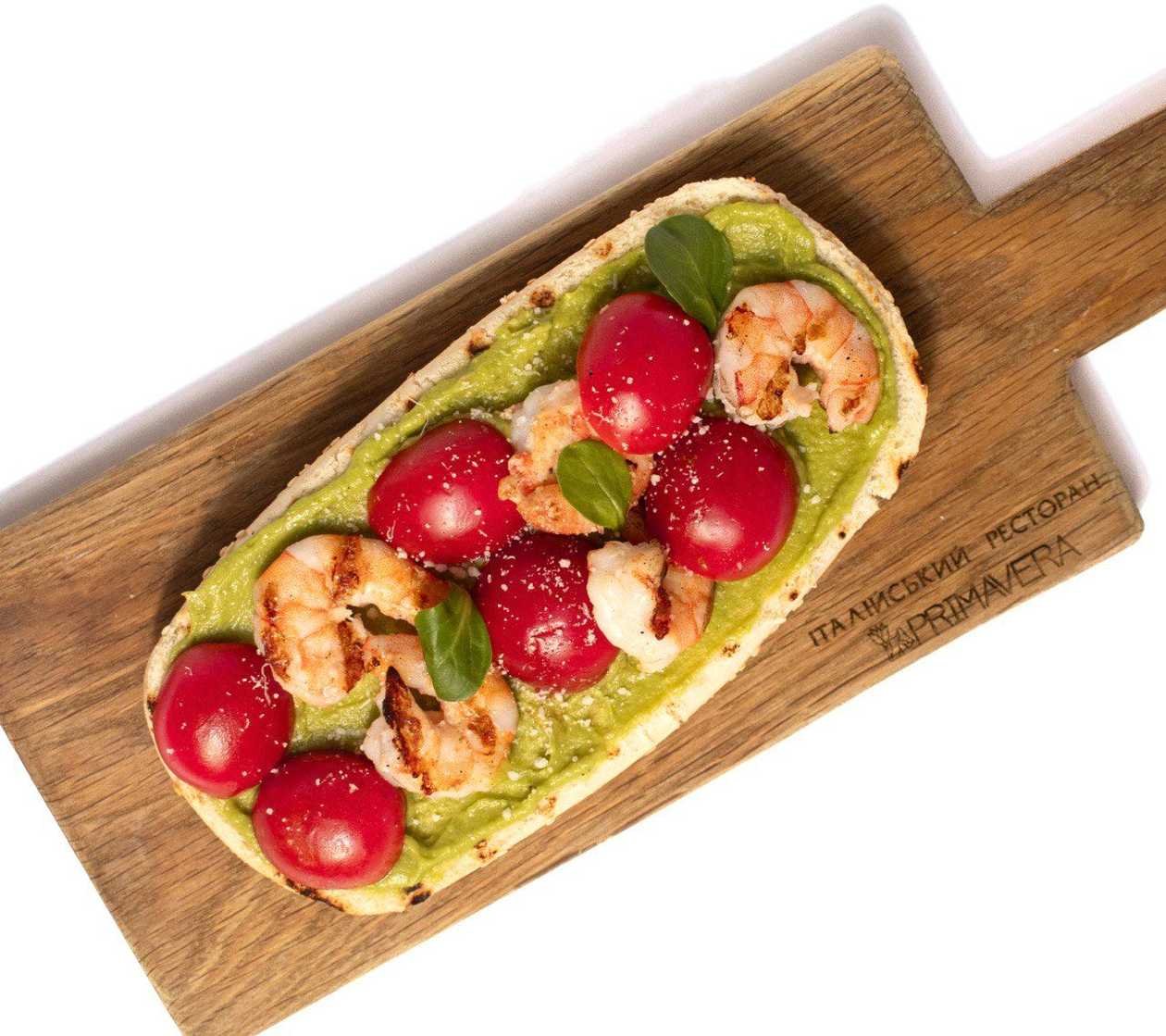 Bruschetta with shrimp