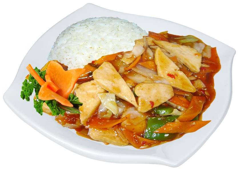 Tofu na kari s rýží