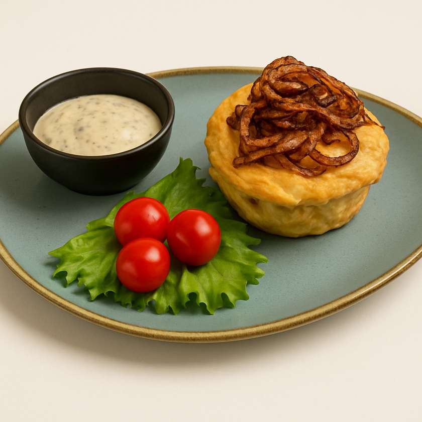 Шотландский пирог - сытный пирог с курицей и грибами