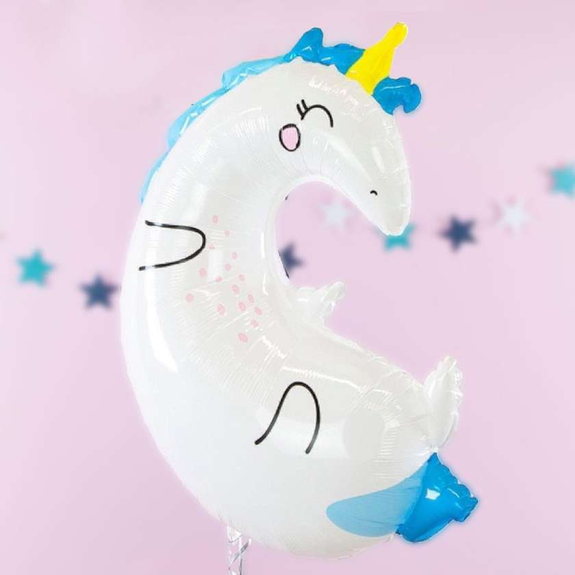 Foil balloon with helium "Unicorn" 1pc (80x54cm)