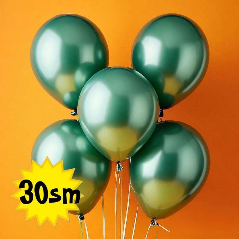 Balloons with helium 30 cm (1pc) dark green mettalic