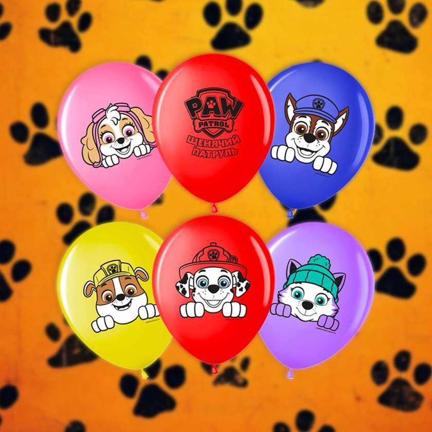 Balloons with helium Paw Patrol 30 cm (3pcs) colorful