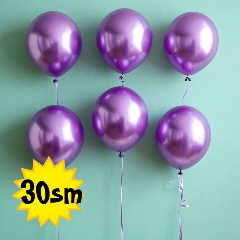 Balloons with helium 30 cm (1pc) Violet Mettalic
