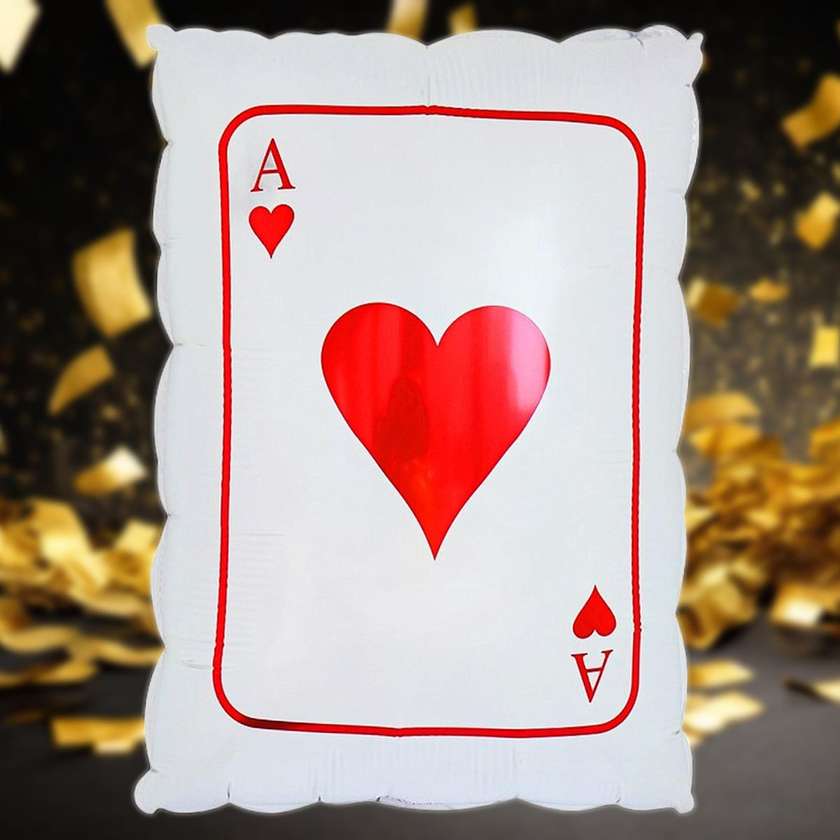Foil balloon with helium "Ace cards" 1pc (45x34cm), pink