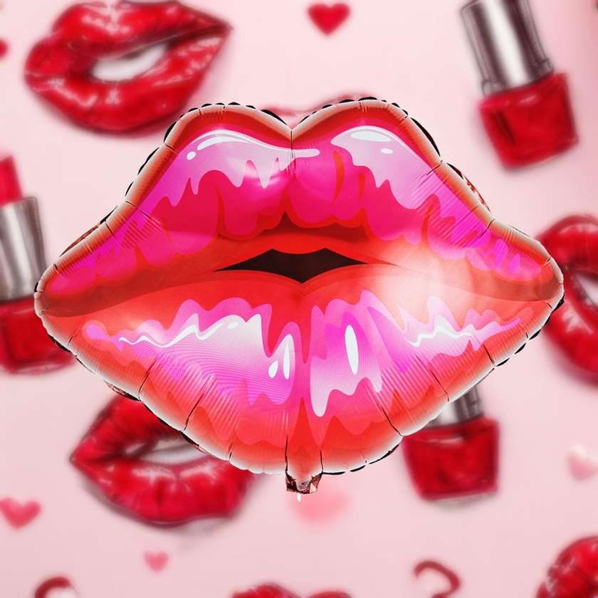 Foil balloon with helium "Lips" 1pc (65x50cm)