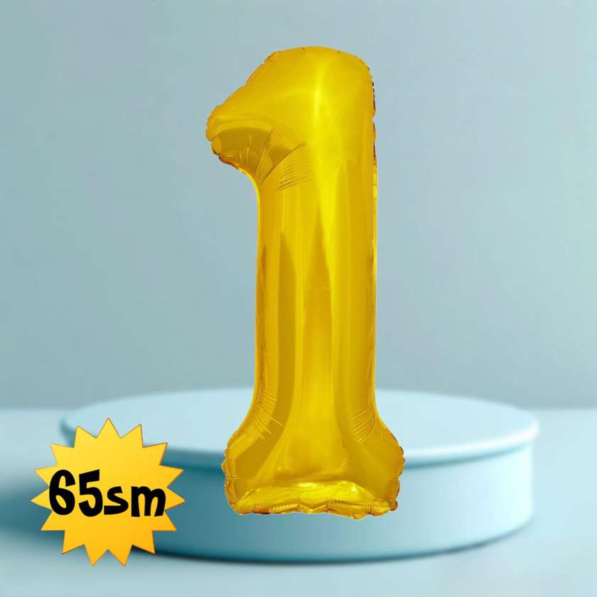 Foil balloon with helium Number 1 (65cm) Gold