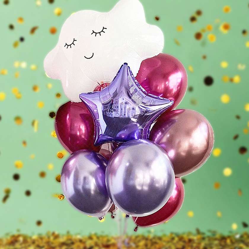 Set of balloons with helium "Cloud" (10pcs)