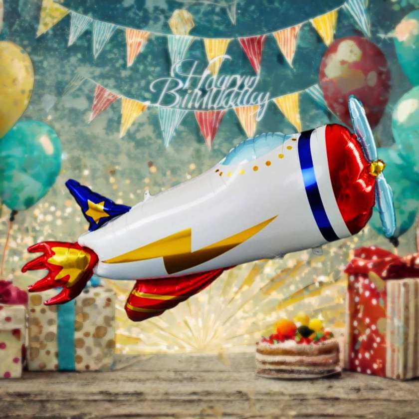 Foil balloon with helium "Airplane" 1pc (99x47cm)(130)