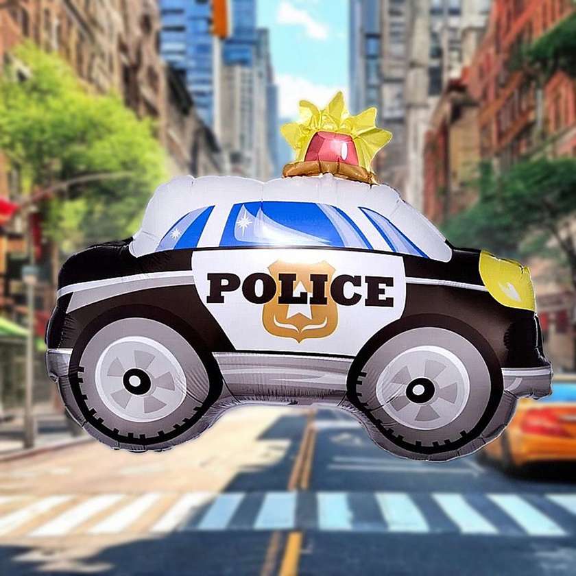 Foil balloon with helium police car 1pc (66*51cm)(21)