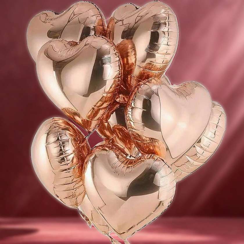 Set of balloons with helium (10 pcs). rose gold (139)