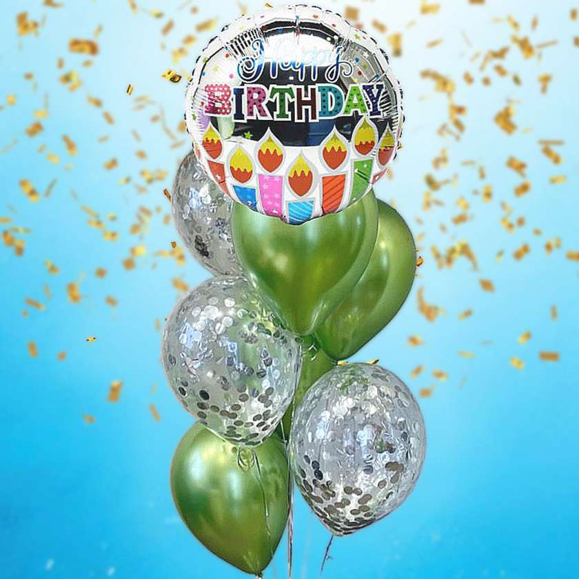 Set of balloons with helium Happy Birthday (8pcs)(40)