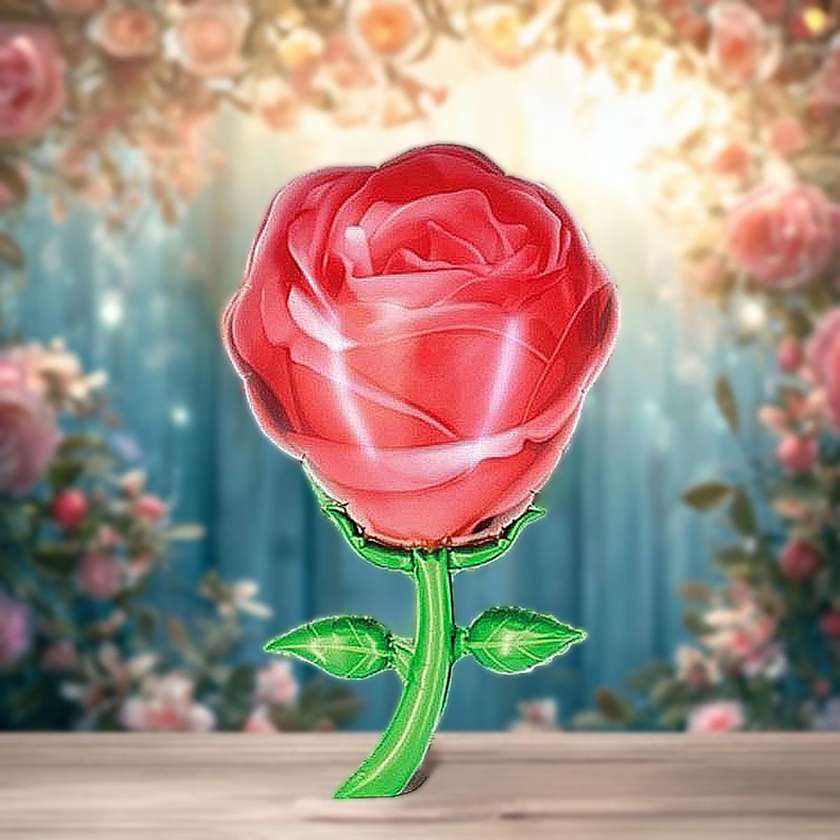 Foil balloon with helium red rose 1pc (69*41cm)(26)