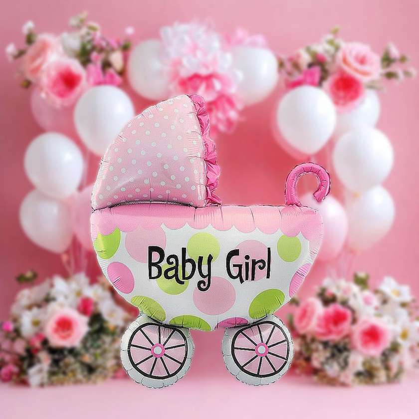 Foil balloon with helium (74x51cm) "Stroller" (1pcs) (5)