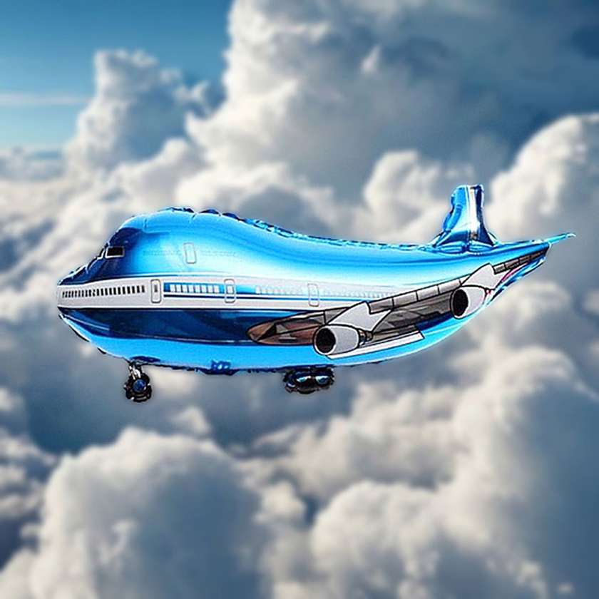 Foil balloon with helium airplane 1pc (74*33cm) blue(25)