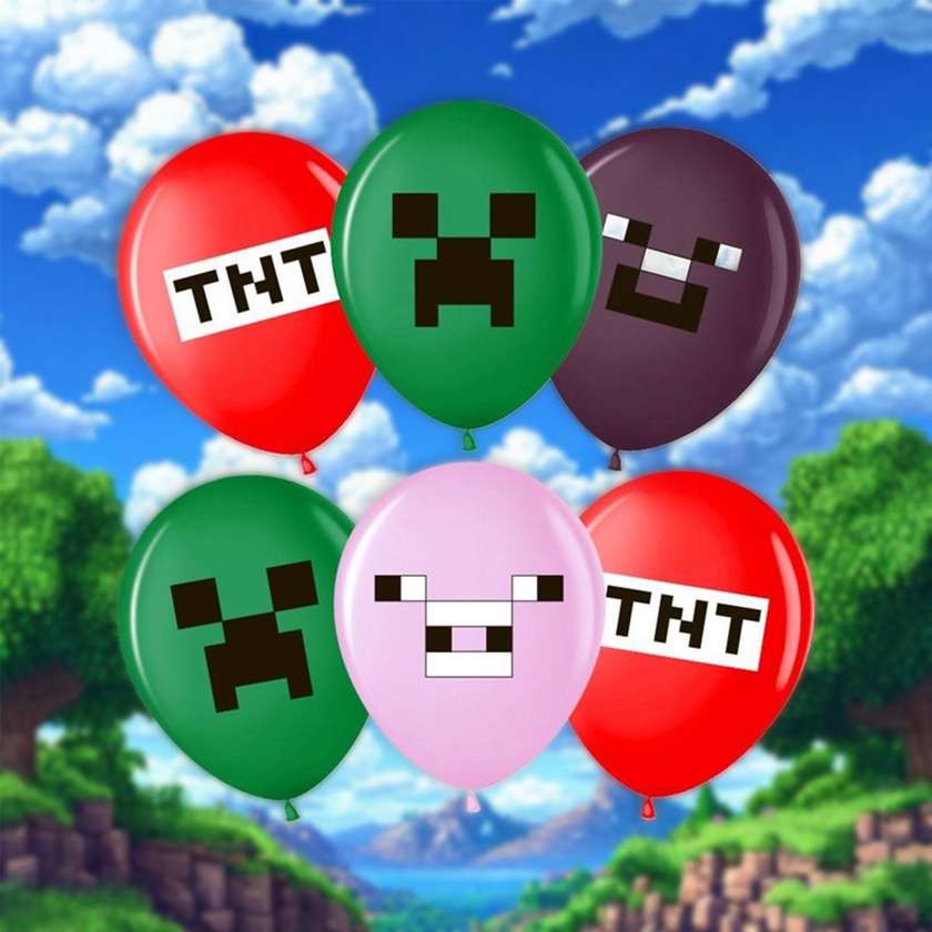 Balloons with helium Minecraft 30 cm (3pcs) colorful