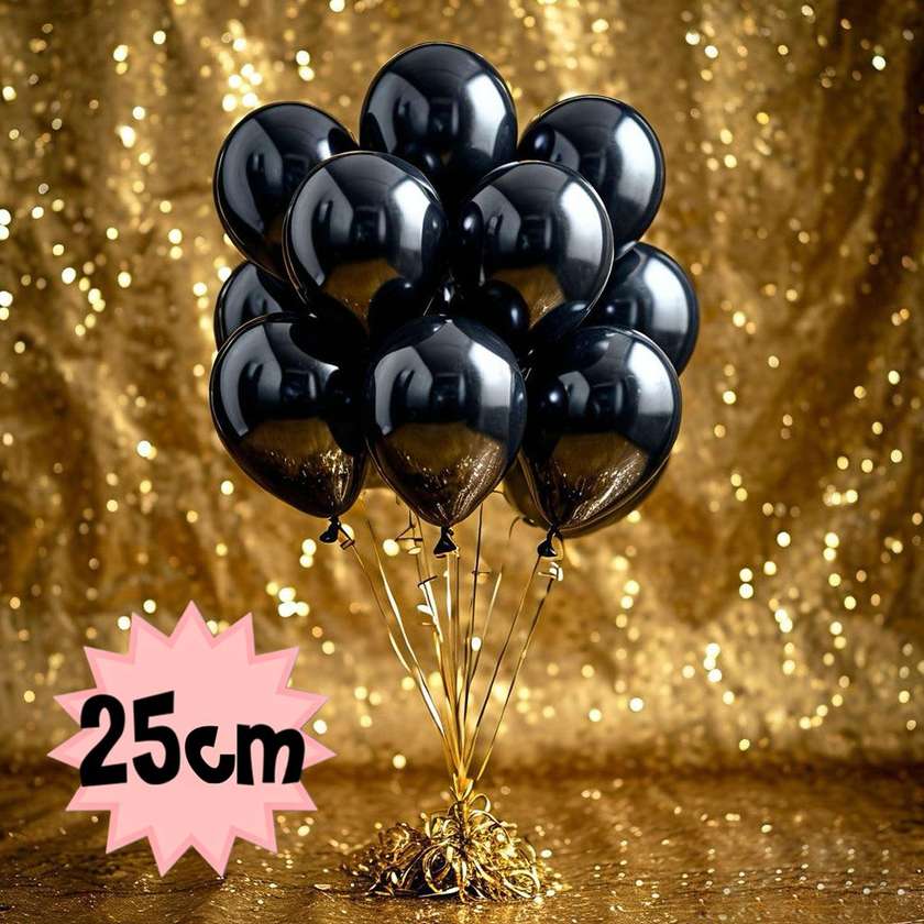 Balloons with helium 25cm (1pc) black