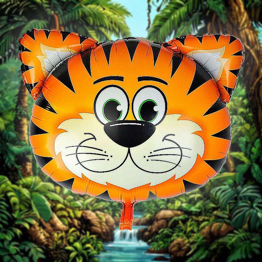 Foil balloon with helium tiger 1pc (49*44cm)(36)